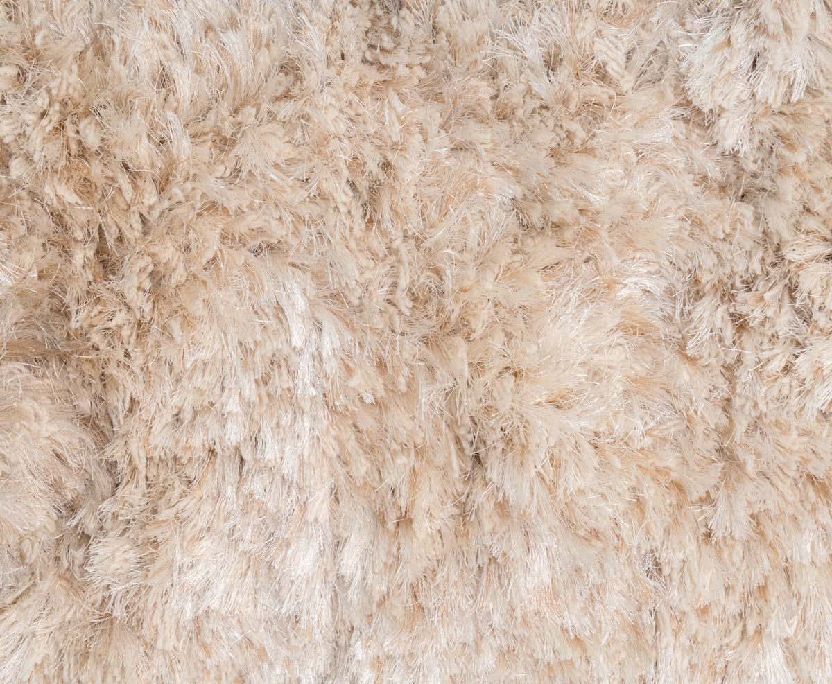 Ivory 60% Polyester Wool & Wool Blend The Ritz Shag Rug Collection