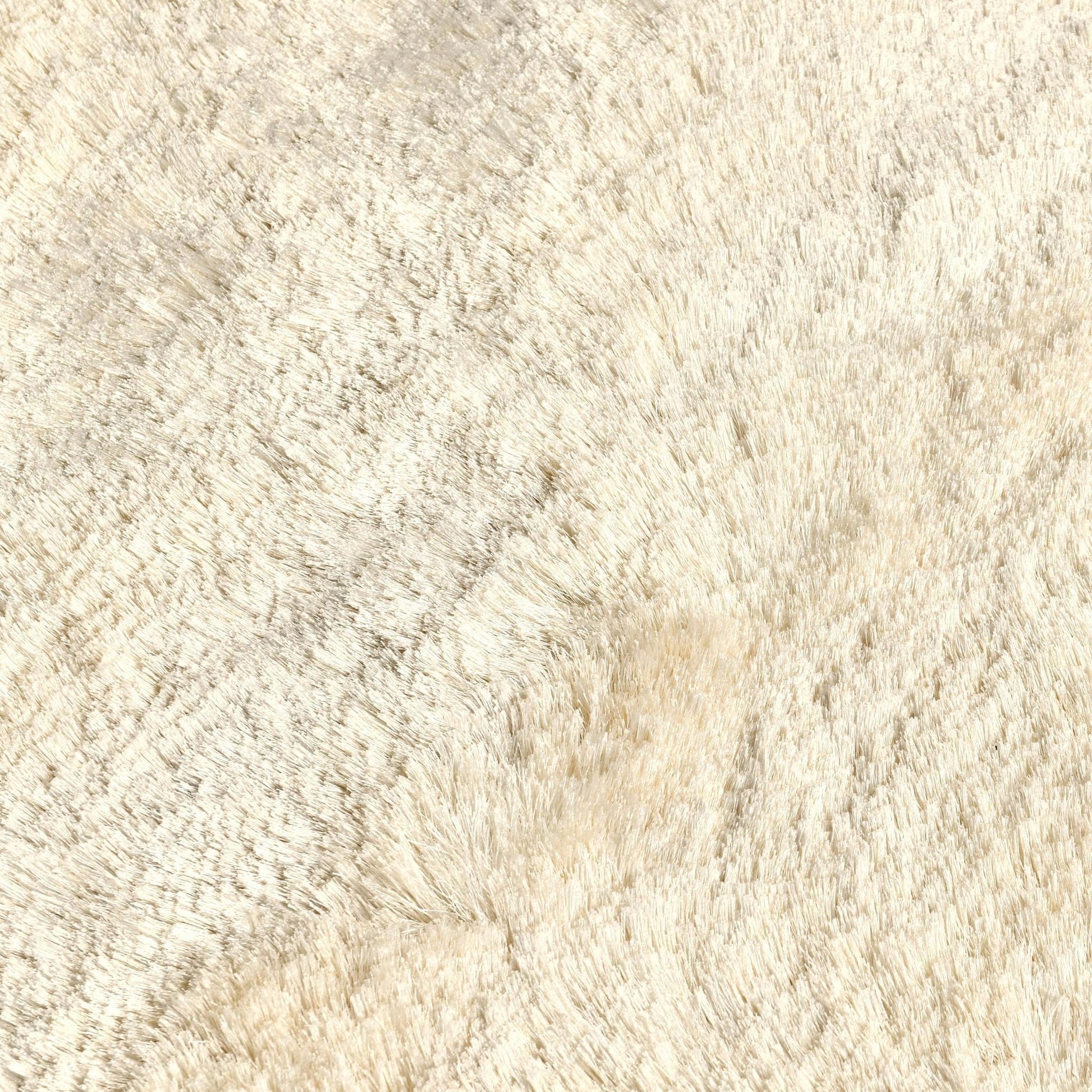 Ivory 80% Polyester Wool & Wool Blend Carter Shag Rug Collection