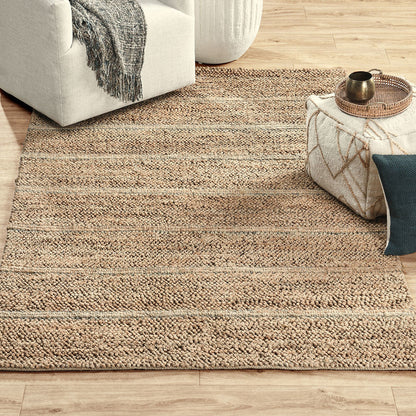 Gray 70% Jute Wool & Wool Blend Madrid Rug Collection