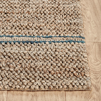 Navy 70% Jute Wool & Wool Blend Madrid Rug Collection