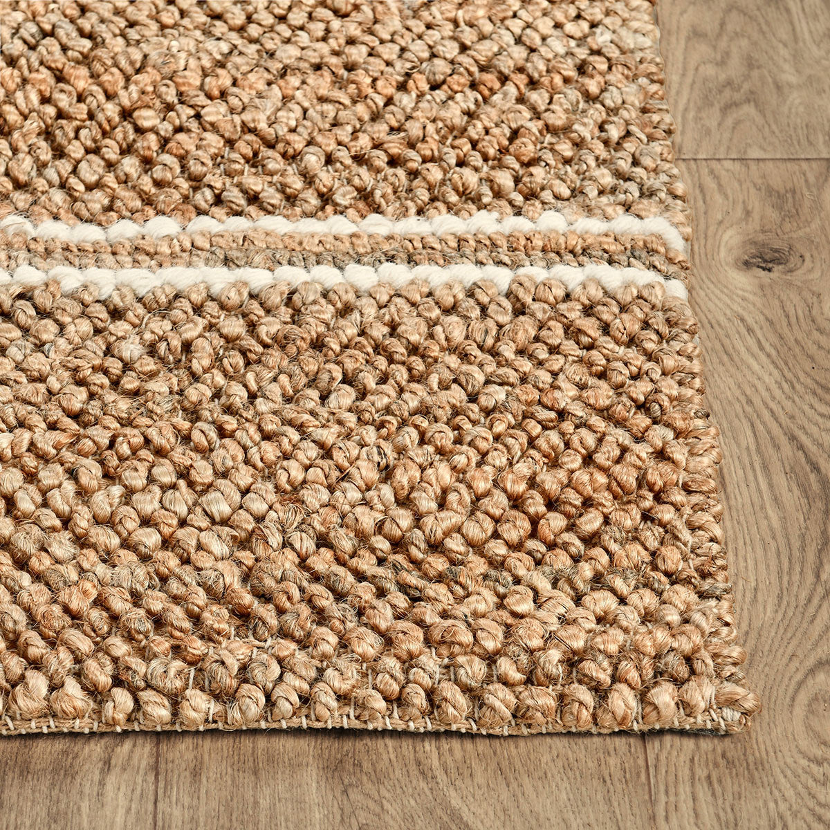 Ivory 70% Jute Wool & Wool Blend Madrid Rug Collection