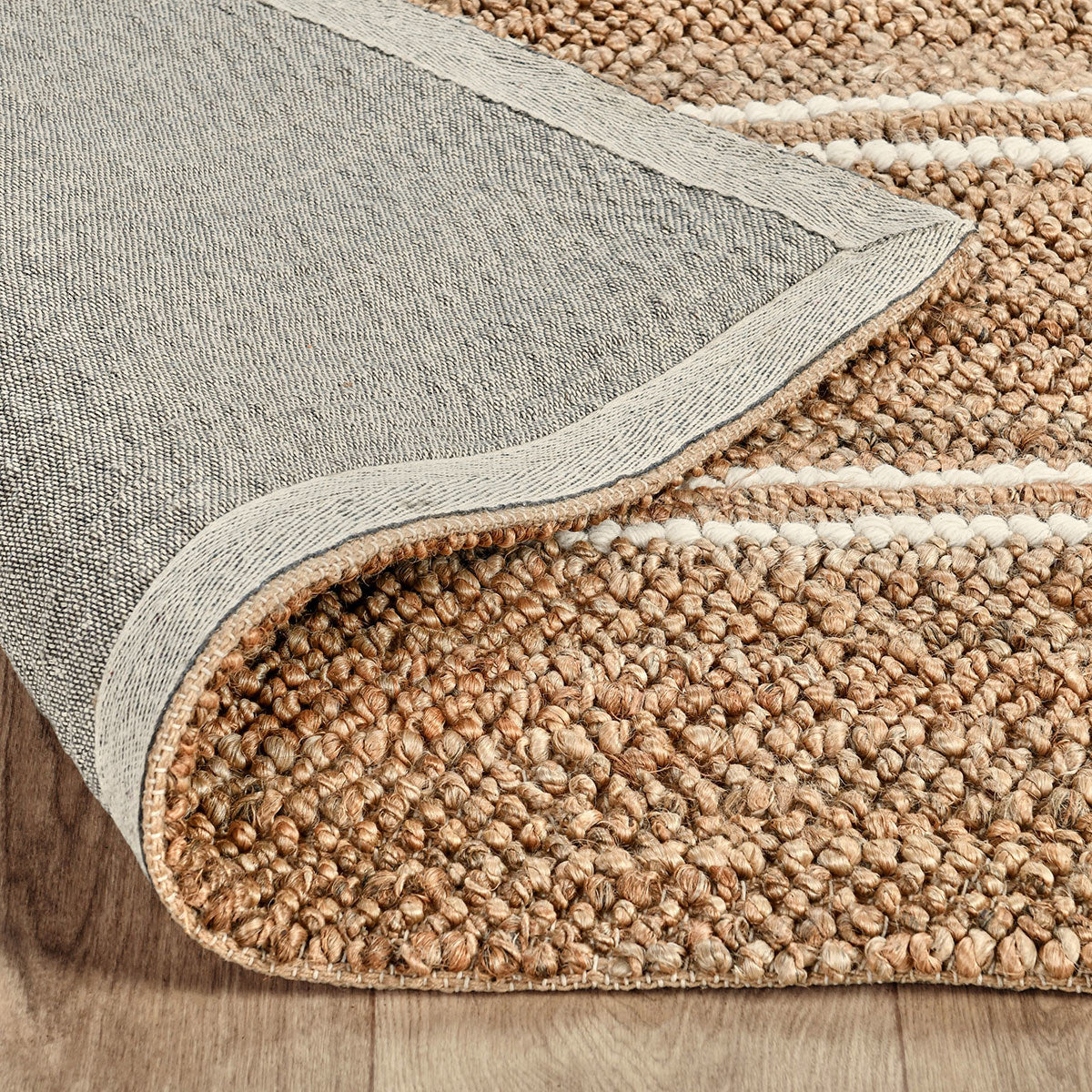 Ivory 70% Jute Wool & Wool Blend Madrid Rug Collection