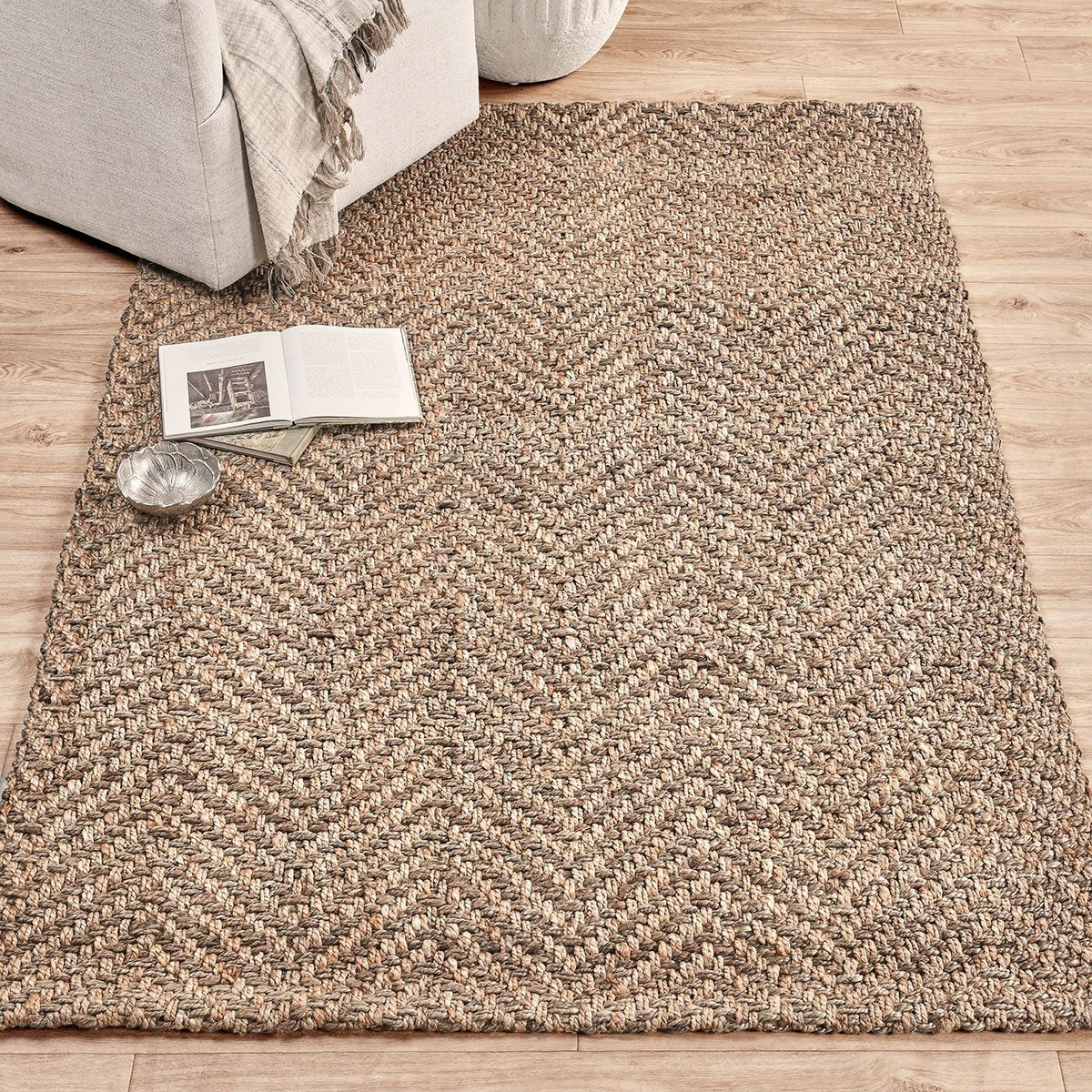 Natural Jute & Seagras Herringbone Rug Collection