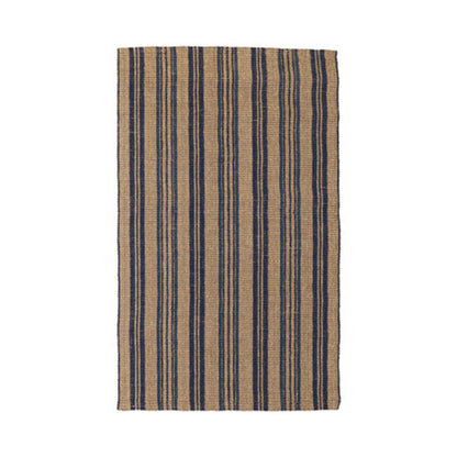 Navy 85% Seagrass Jute & Seagras Seagrass Cabana Stripe Rug Collection