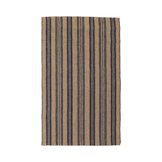Navy 85% Seagrass Jute & Seagras Seagrass Cabana Stripe Rug Collection