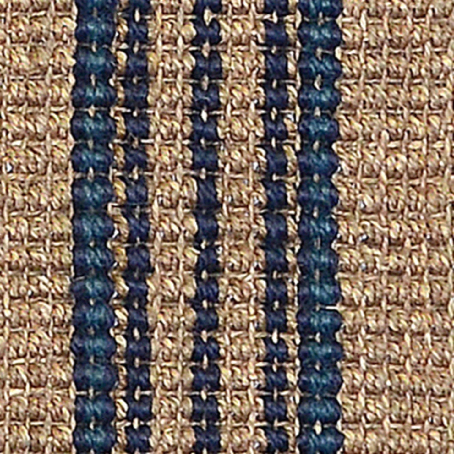 Navy 85% Seagrass Jute & Seagras Seagrass Cabana Stripe Rug Collection