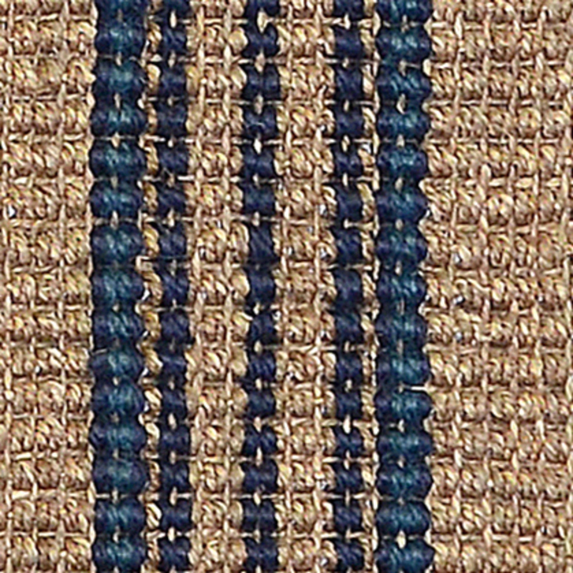 Navy 85% Seagrass Jute & Seagras Seagrass Cabana Stripe Rug Collection