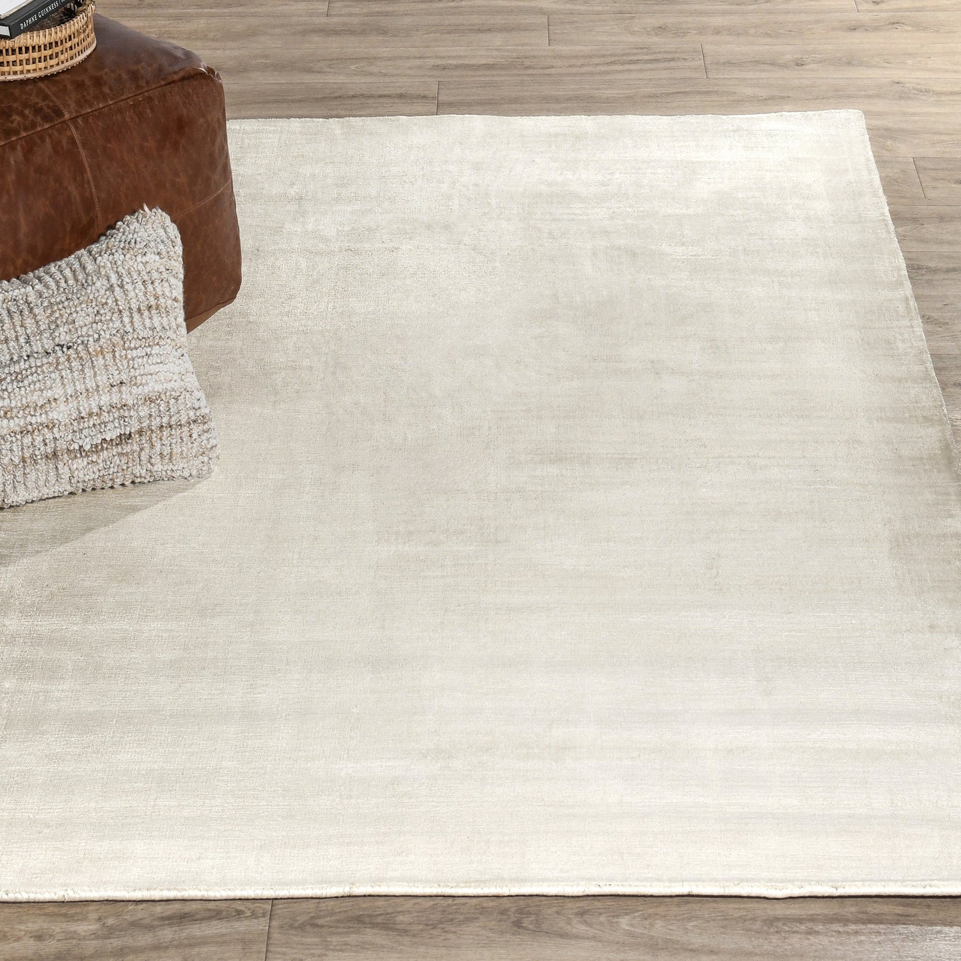 Ivory 85% VISCOSE Viscose Berlin Distressed Rug Collection