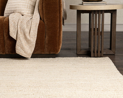 Ivory 100% Jute Jute & Seagras Mini Boucle Rug Collection