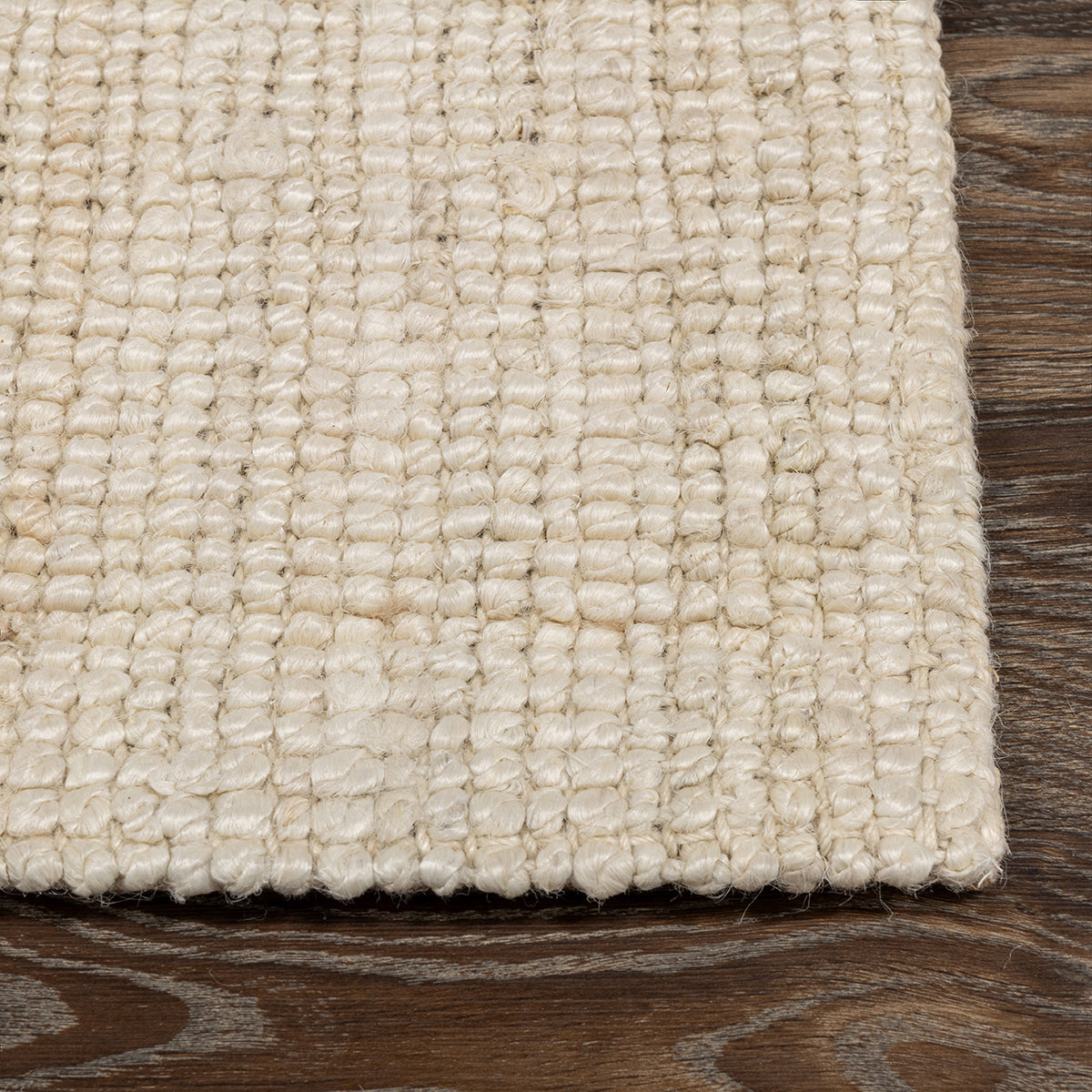 Ivory 100% Jute Jute & Seagras Mini Boucle Rug Collection