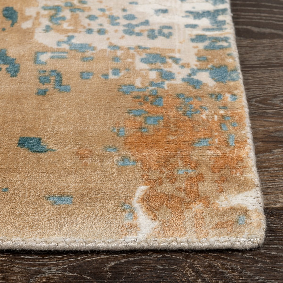 Mineral Blue Multi 90% Viscose Viscose Vienna Distressed Rug Collection