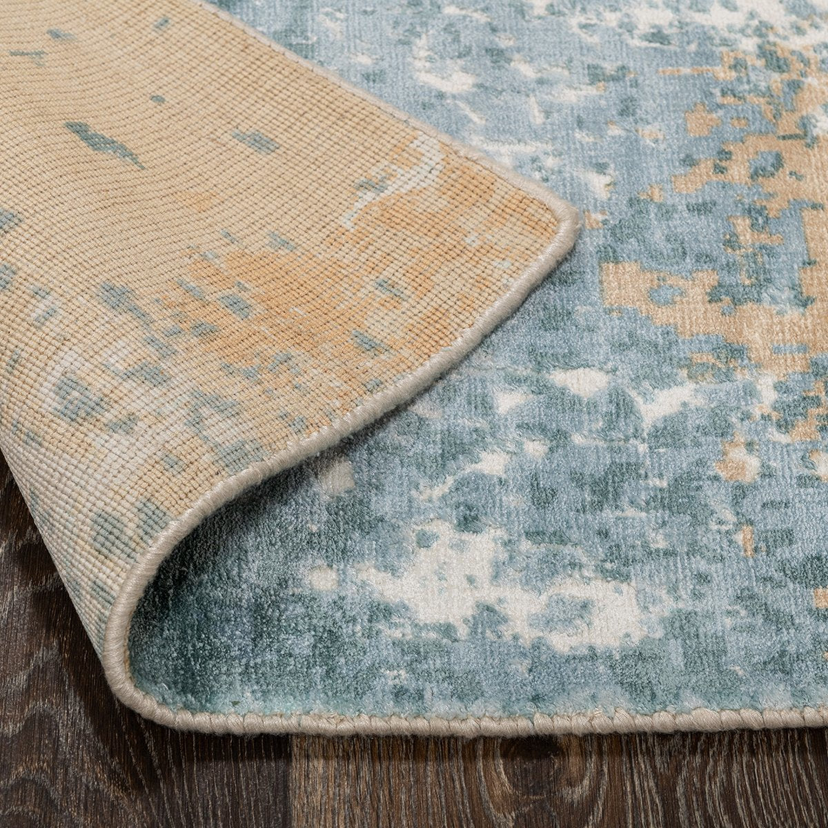 Mineral Blue Multi 90% Viscose Viscose Vienna Distressed Rug Collection