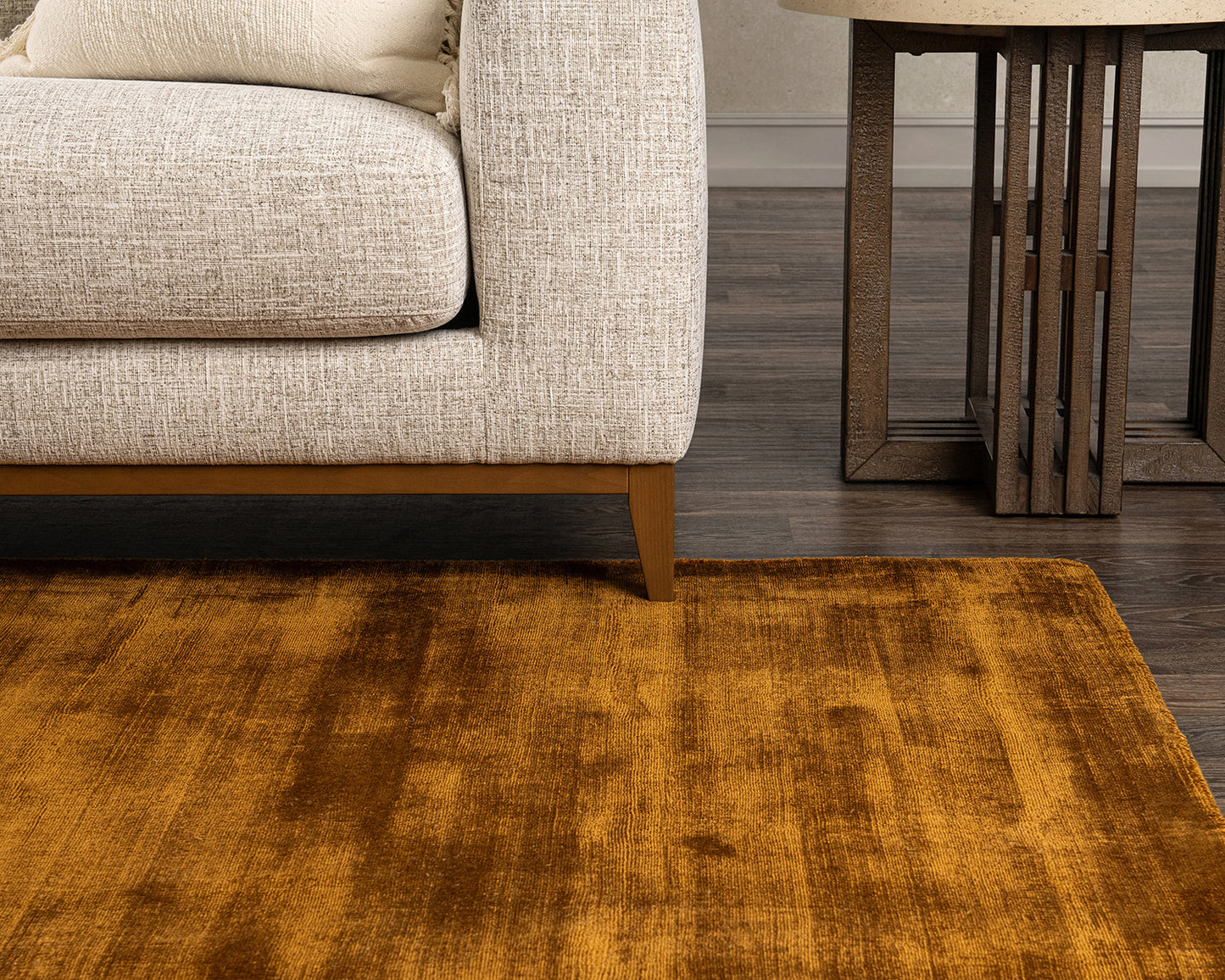 Vintage Gold 85% VISCOSE Viscose Berlin Distressed Rug Collection