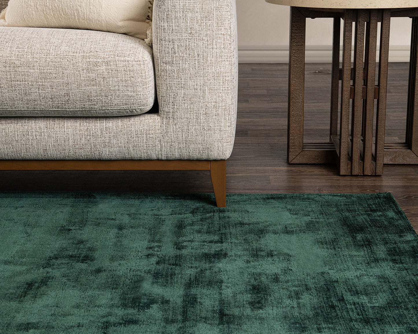 Emerald 85% VISCOSE Viscose Berlin Distressed Rug Collection