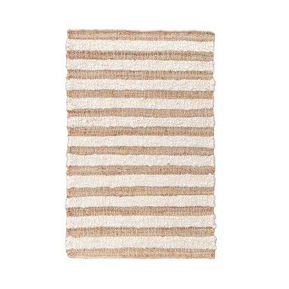 Natural/Ivory Wool & Wool Blend Rhodes Stripe Rug Collection