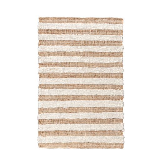 Natural/Ivory Wool & Wool Blend Rhodes Stripe Rug Collection