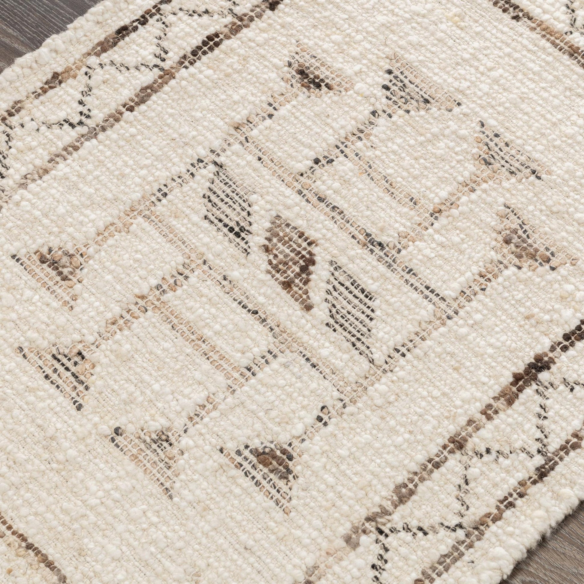 Ivory/Brown Multi Wool & Wool Blend Gazi Rug Collection