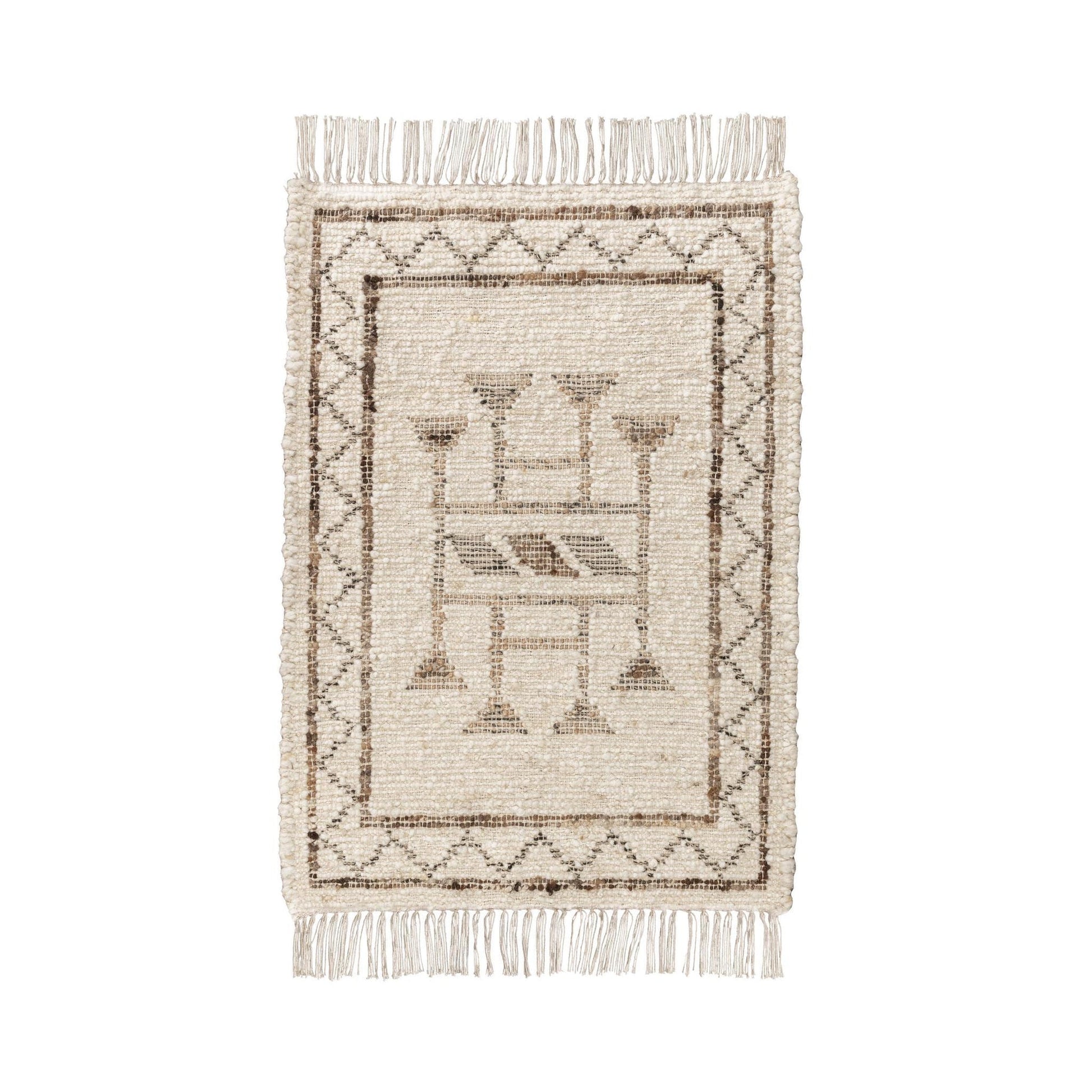 Ivory/Brown Multi Wool & Wool Blend Gazi Rug Collection