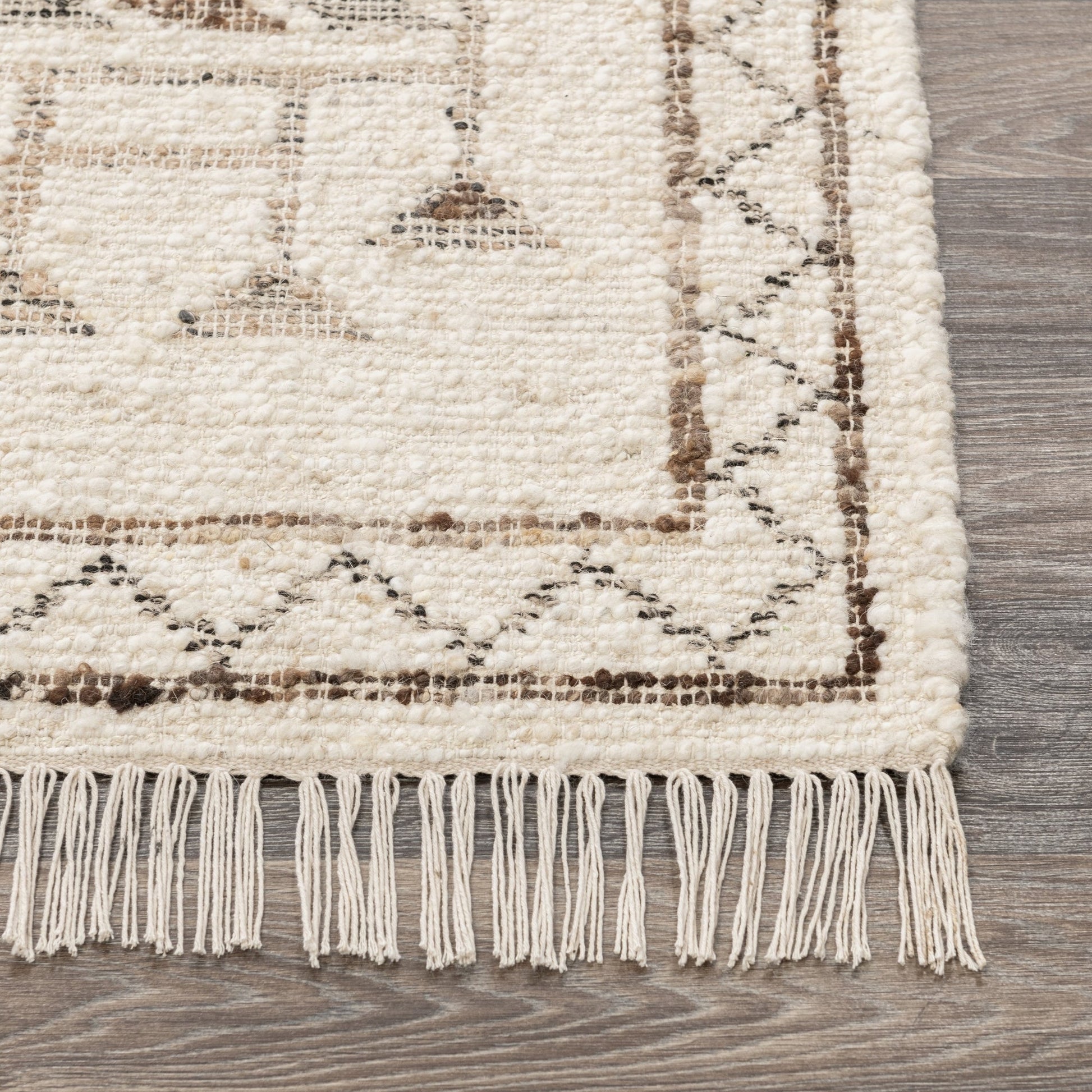 Ivory/Brown Multi Wool & Wool Blend Gazi Rug Collection