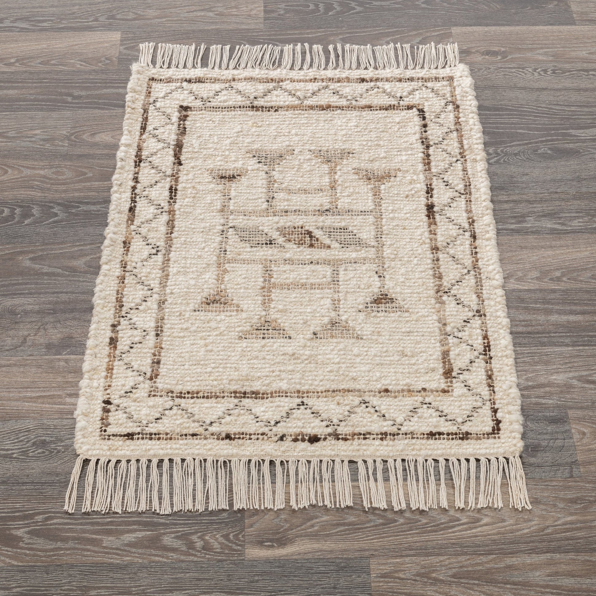 Ivory/Brown Multi Wool & Wool Blend Gazi Rug Collection