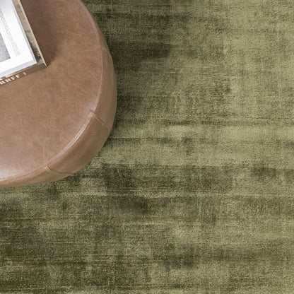 Olive Green 85% Viscose Viscose Berlin Distressed Rug Collection
