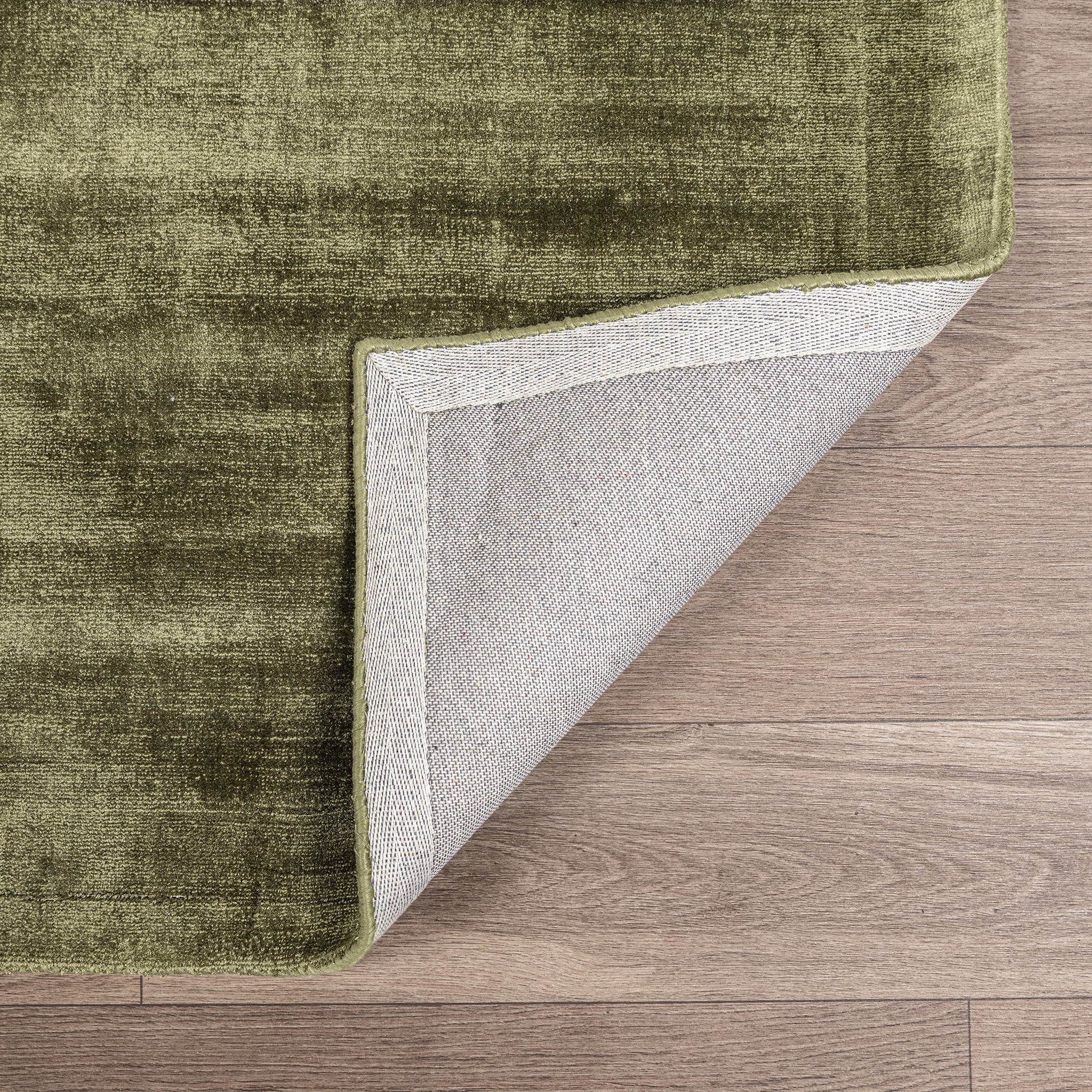 Olive Green 85% Viscose Viscose Berlin Distressed Rug Collection