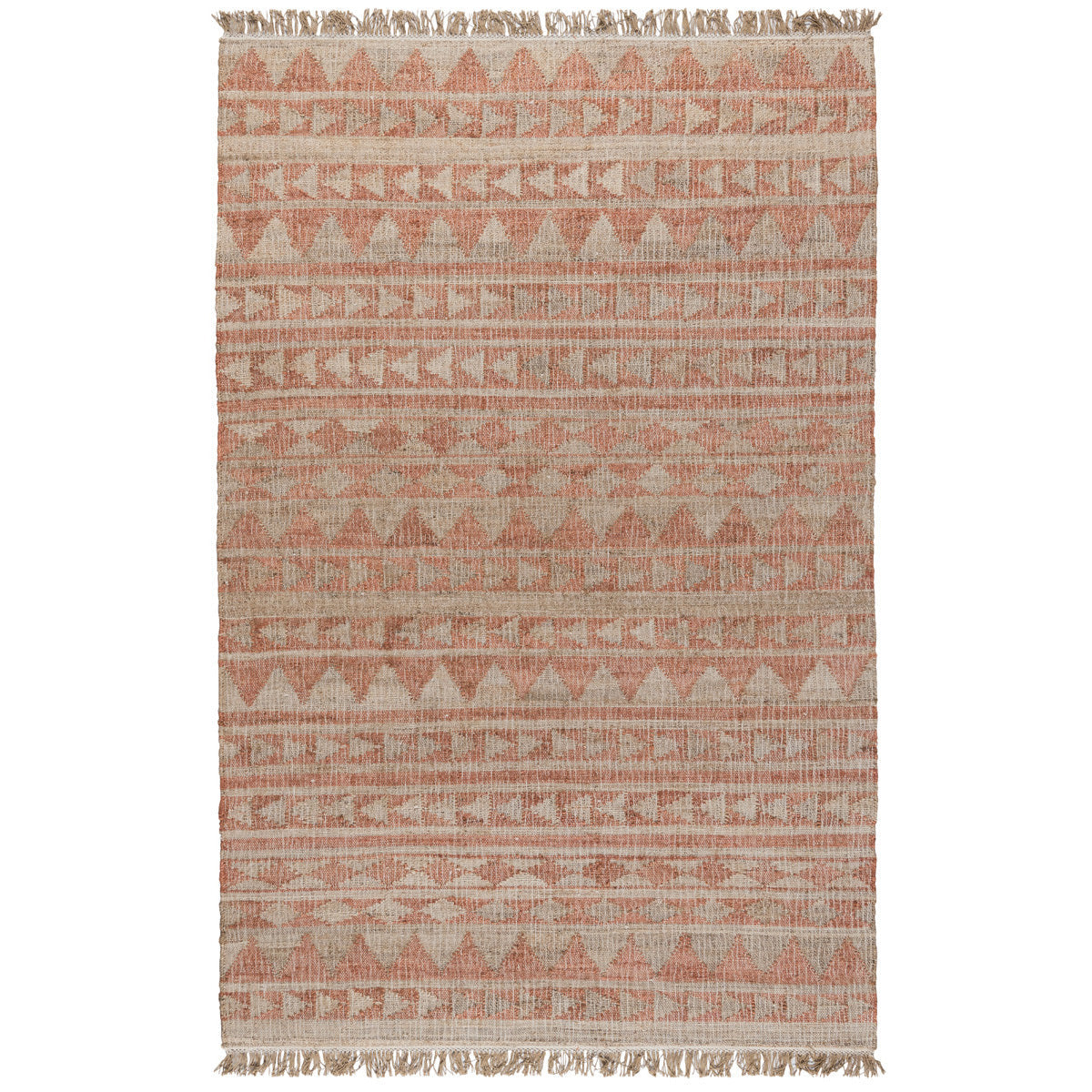 Terracotta/Natural 80% Jute Jute & Seagras Solana Distressed Rug Collection