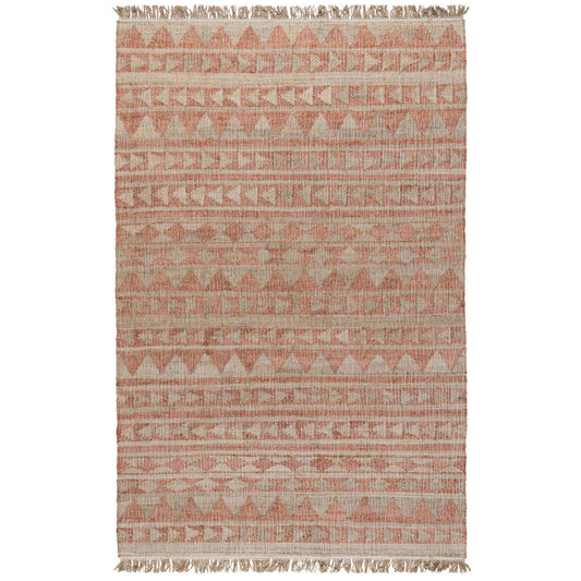 Terracotta/Natural 80% Jute Jute & Seagras Solana Distressed Rug Collection