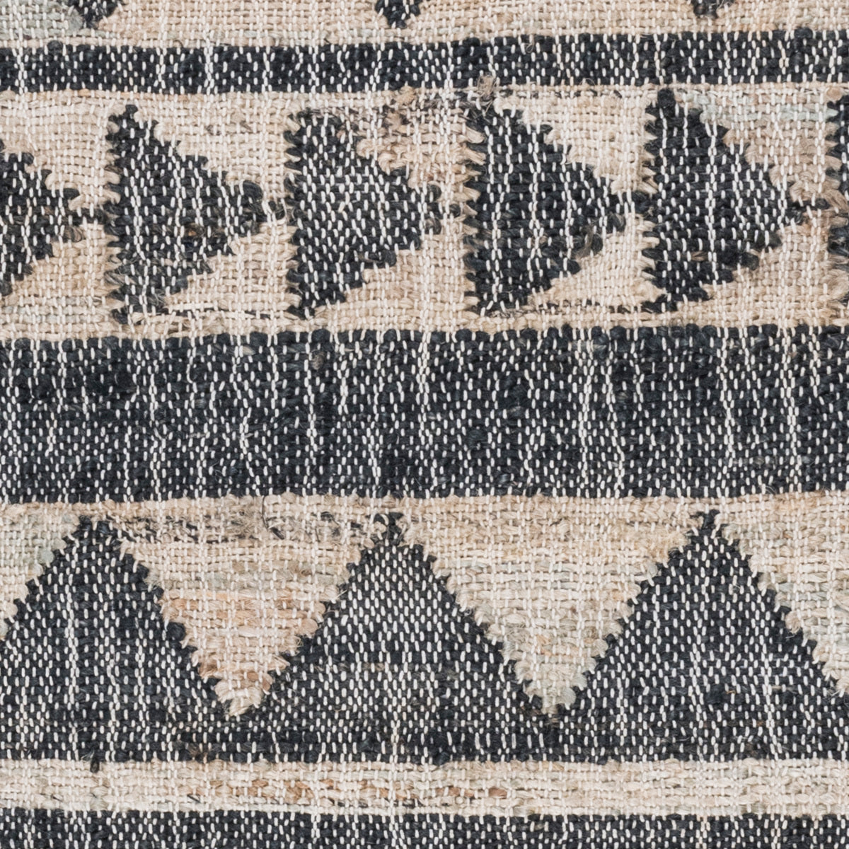 Black Natural 80% Jute Jute & Seagras Solana Distressed Rug Collection