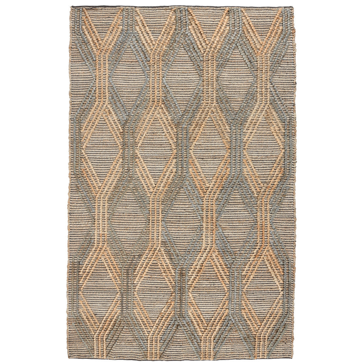 Natural/Mineral Blue 90% Jute Jute & Seagras Sylmar Rug Collection