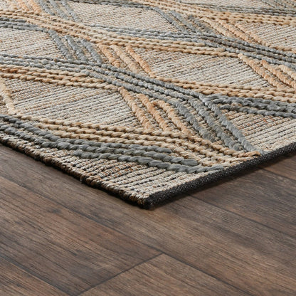 Natural/Mineral Blue 90% Jute Jute & Seagras Sylmar Rug Collection