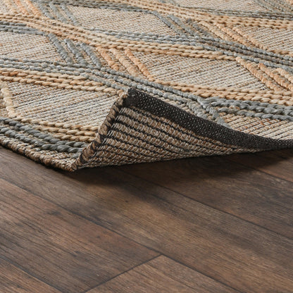 Natural/Mineral Blue 90% Jute Jute & Seagras Sylmar Rug Collection