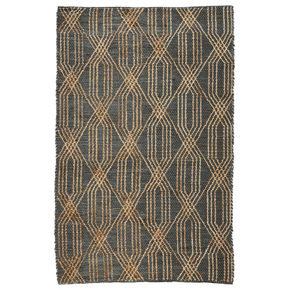 Blue Charcoal/Natural 90% Jute Jute & Seagras Tustin Rug Collection