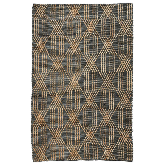 Blue Charcoal/Natural 90% Jute Jute & Seagras Tustin Rug Collection