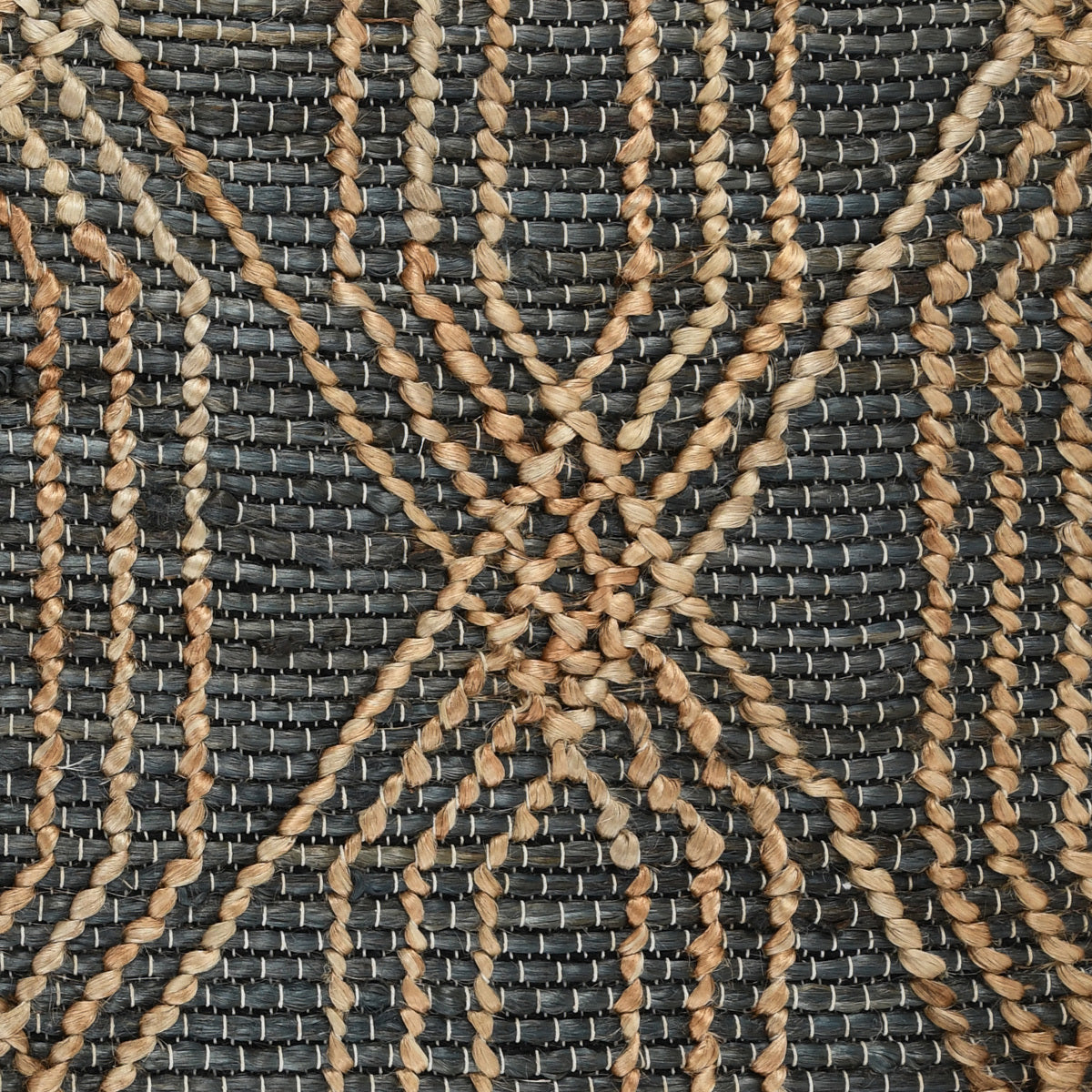 Blue Charcoal/Natural 90% Jute Jute & Seagras Tustin Rug Collection