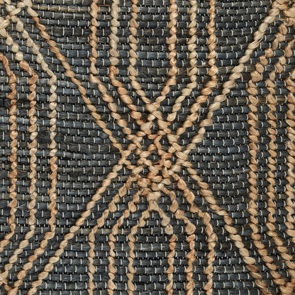 Blue Charcoal/Natural 90% Jute Jute & Seagras Tustin Rug Collection