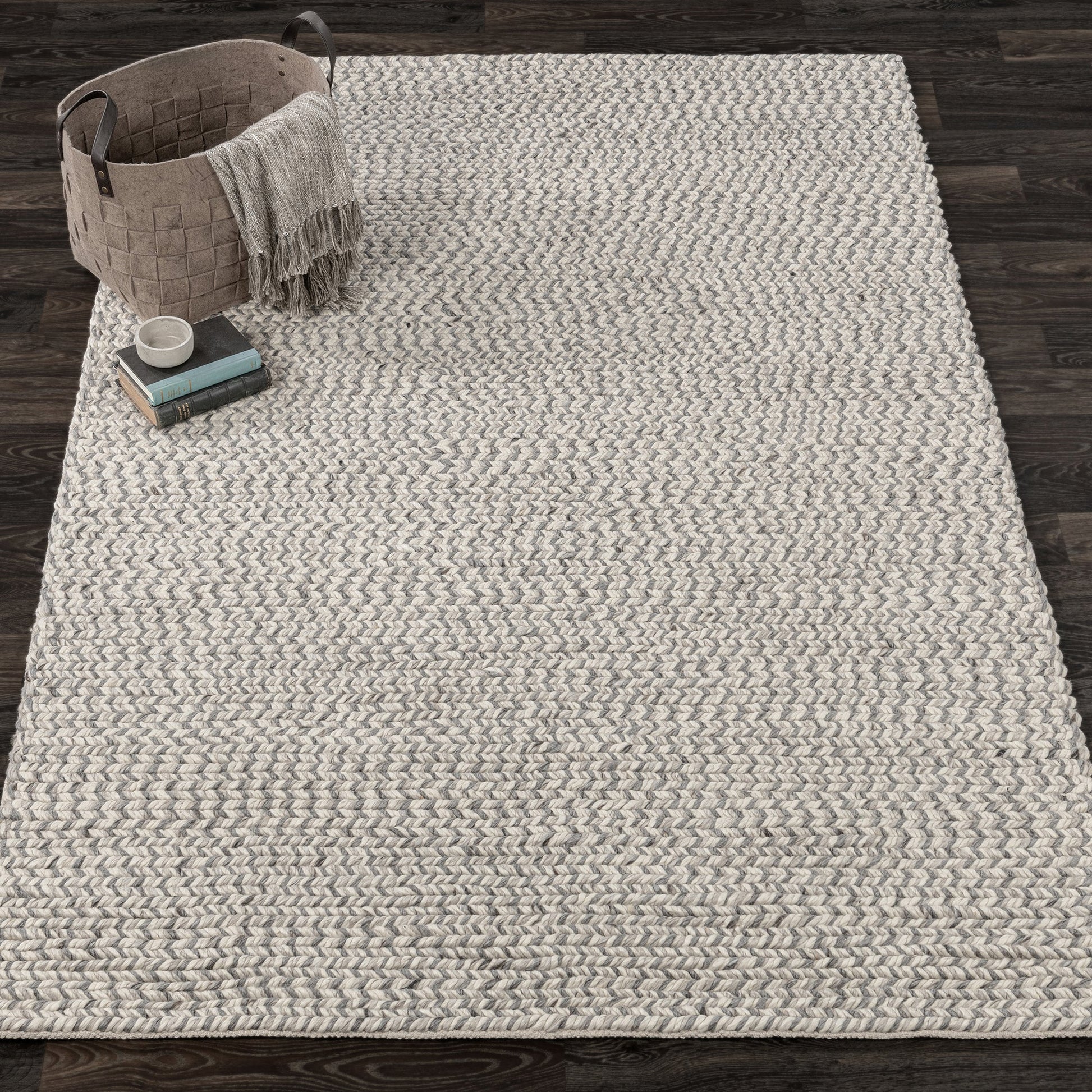 Gray Multi 65% Polyester Wool & Wool Blend Dawson Rug Collection