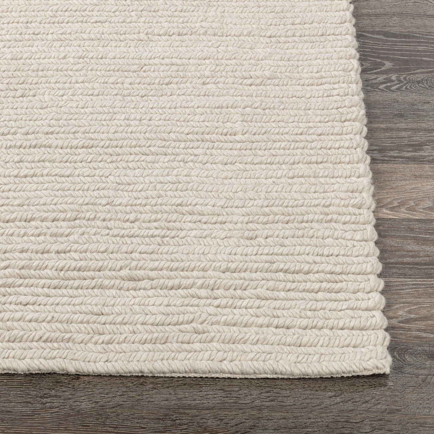 Birch White 65% Polyester Wool & Wool Blend Dawson Rug Collection