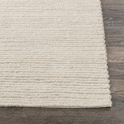 Birch White 65% Polyester Wool & Wool Blend Dawson Rug Collection