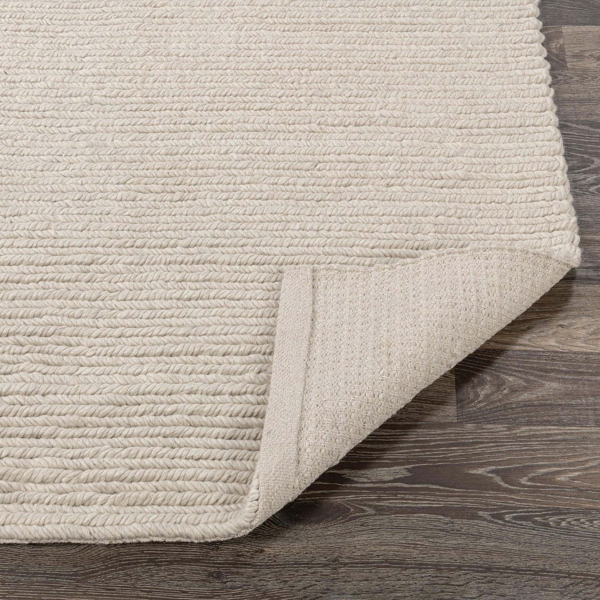 Birch White 65% Polyester Wool & Wool Blend Dawson Rug Collection
