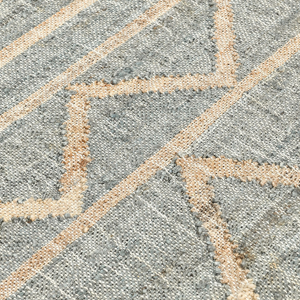 Spa Blue 80% Jute Jute & Seagras Kingston Distressed Rug Collection