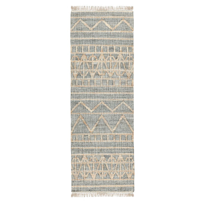 Spa Blue 80% Jute Jute & Seagras Kingston Distressed Rug Collection