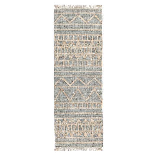 Spa Blue 80% Jute Jute & Seagras Kingston Distressed Rug Collection