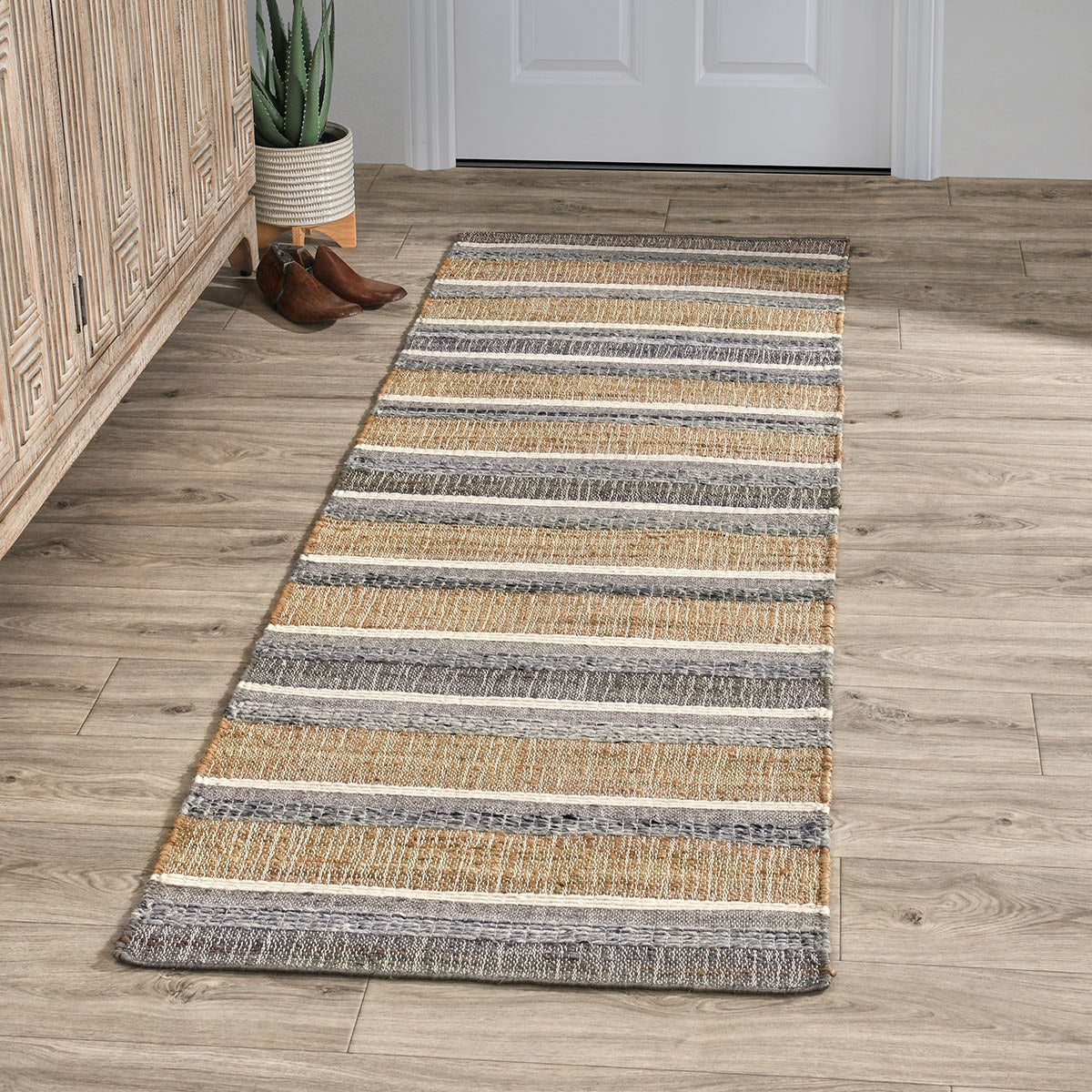 Natural Blue Multi 45% Jute Wool & Wool Blend Coronado Rug Collection