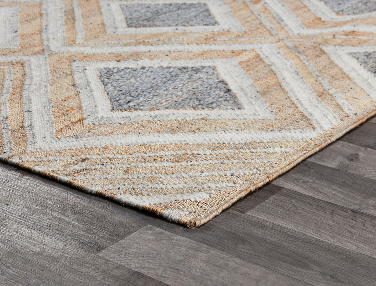 Blue Multi 45% Jute Wool & Wool Blend Laguna Rug Collection