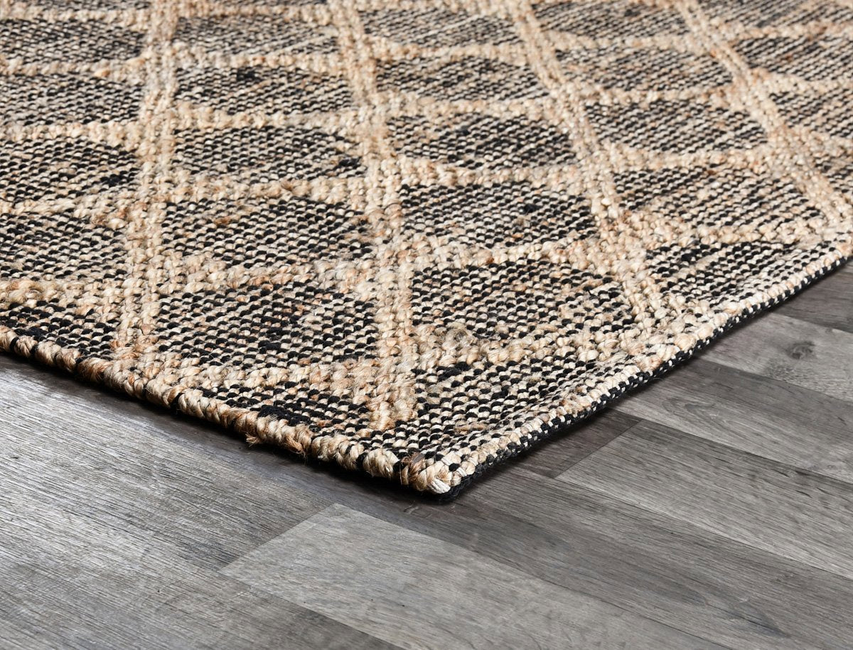 Black/Natural 80% Jute Jute & Seagras Mojave Rug Collection