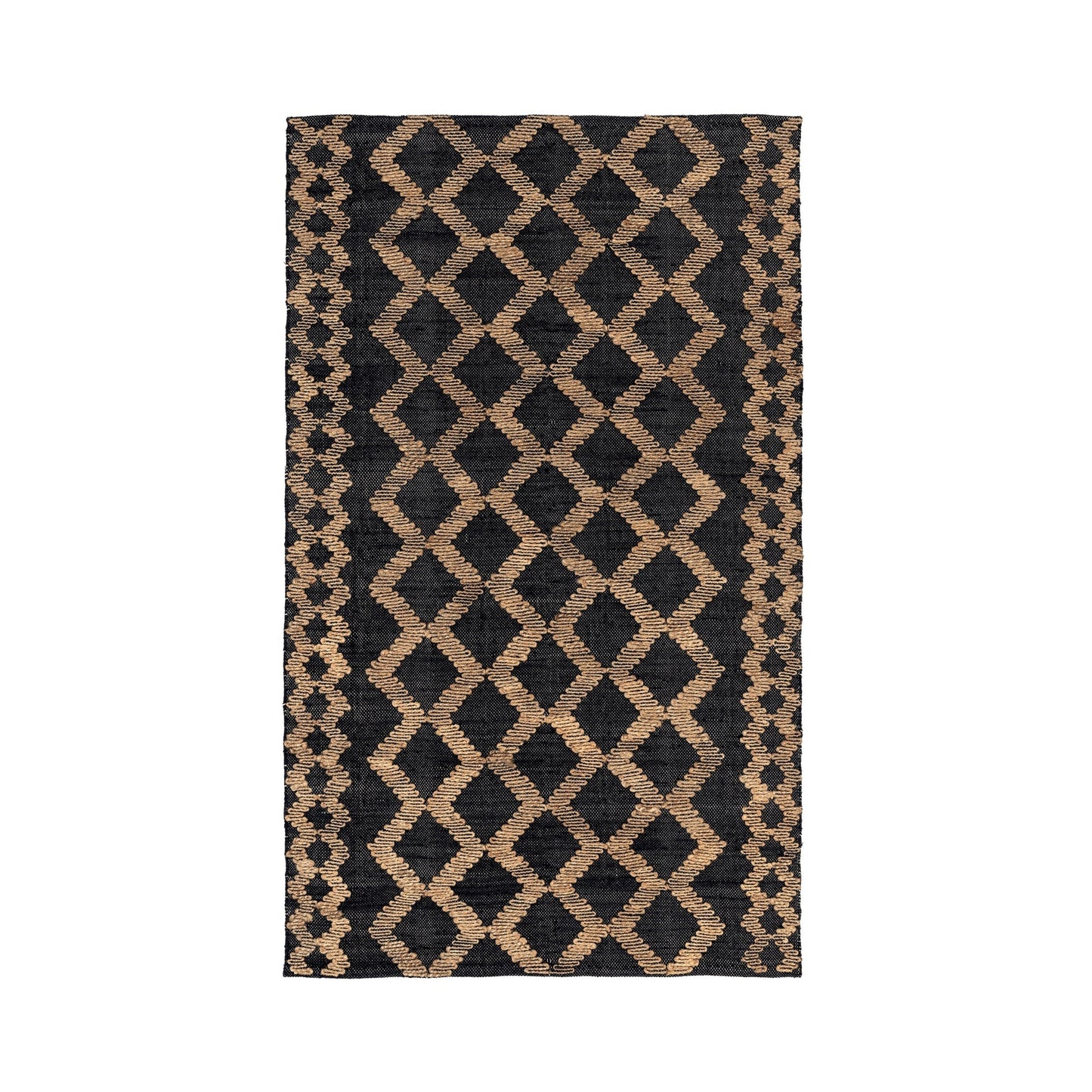 Black/Natural 80% Jute Jute & Seagras Gobi Rug Collection
