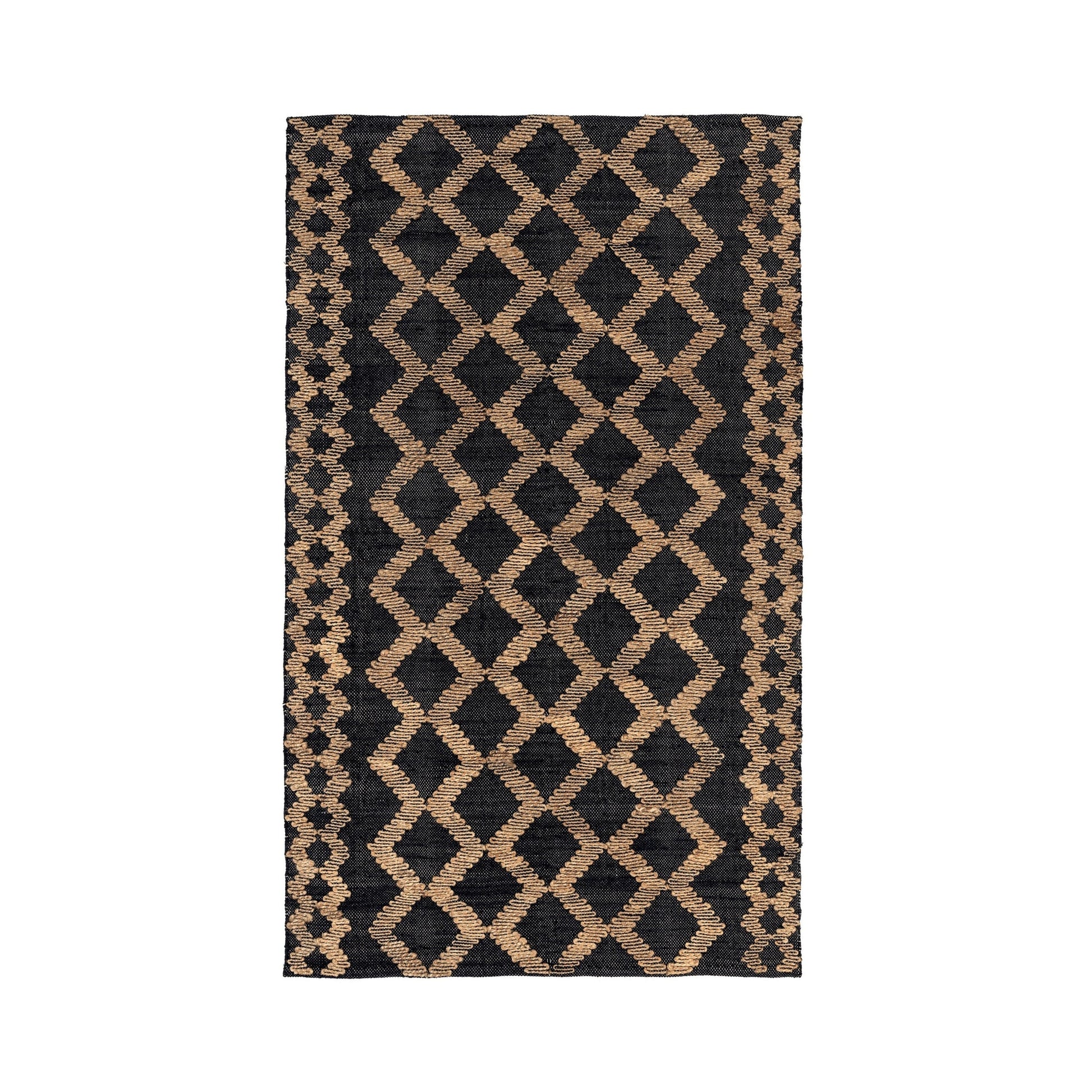 Black/Natural 80% Jute Jute & Seagras Gobi Rug Collection