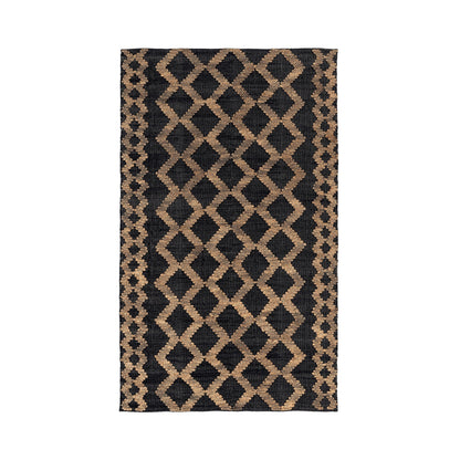 Black/Natural 80% Jute Jute & Seagras Gobi Rug Collection