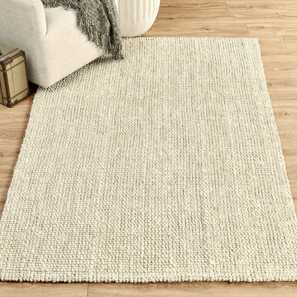 Ivory 85% Jute Jute & Seagras Chunky Loop Rug Collection